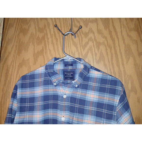Abercrombie & Fitch Muscle Shirt Button-Up Plaid Men’s Size Large 100% Cotton - Picture 15 of 16